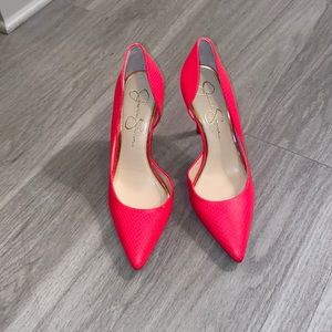 Jessica Simpson bright pink heels